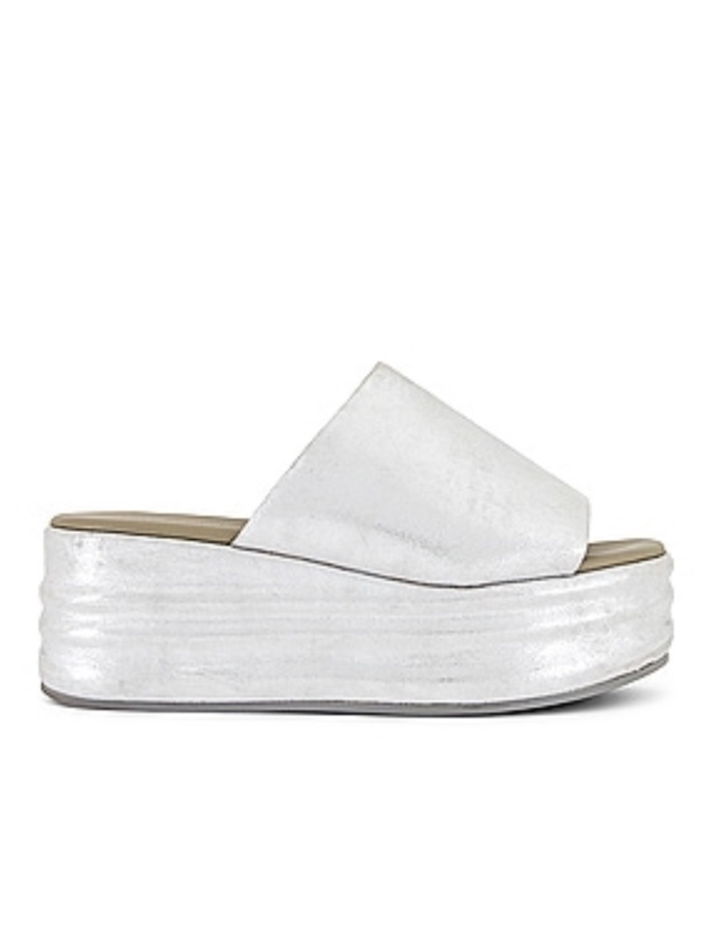 Free People Harbor Genuine Leather Sandals Metallic Silver Size:9 Fair Condition